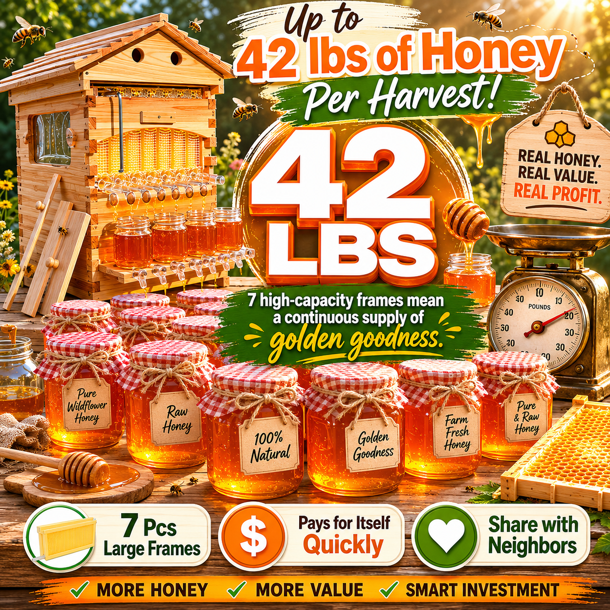Flow Hive With 7 Pcs Frames