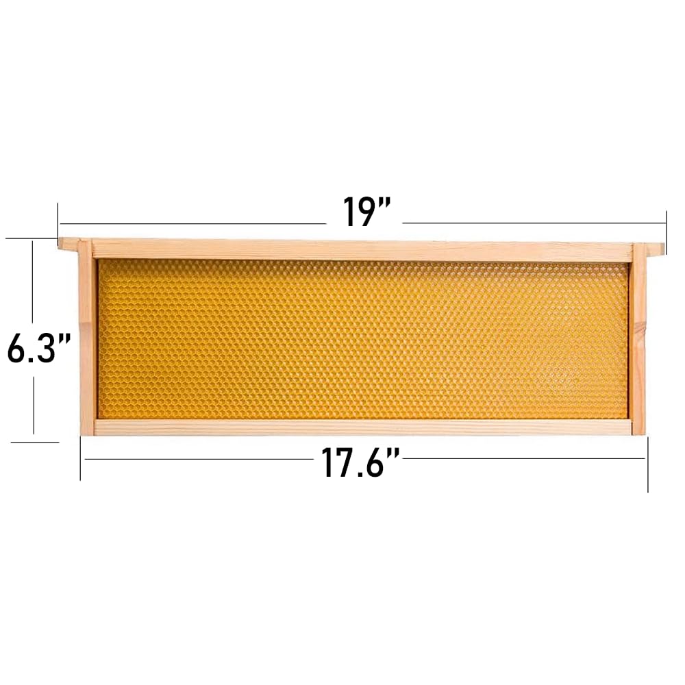 10 Frame Langstroth Deep Brood Bee Hive Box Dipped in Beeswax, Sections of Wood for Beehives, Includes Beehive Frames and Waxed Foundations (Unassembled)