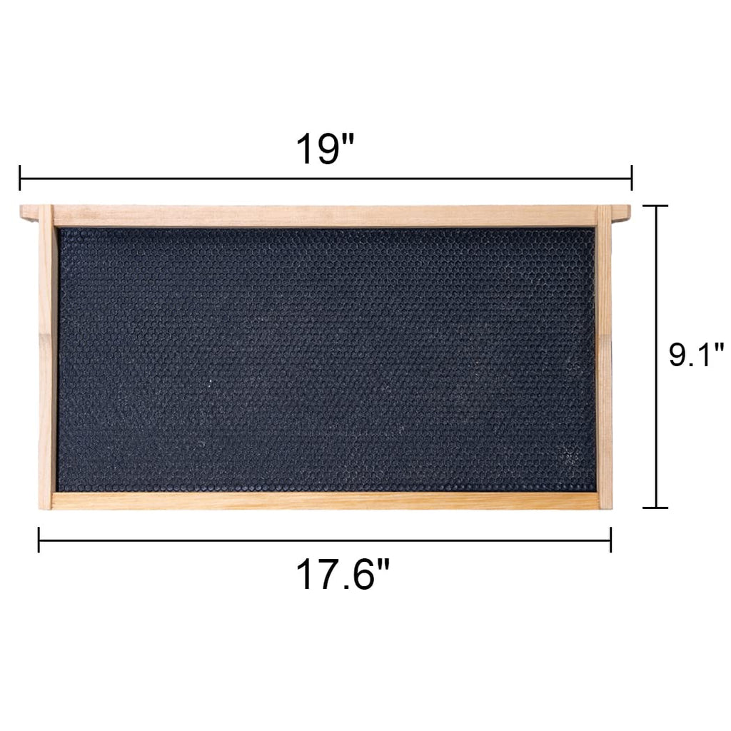 10 Frame Langstroth Deep Brood Bee Hive Box Dipped in Beeswax, Sections of Wood for Beehives, Includes Beehive Frames and Waxed Foundations (Unassembled)