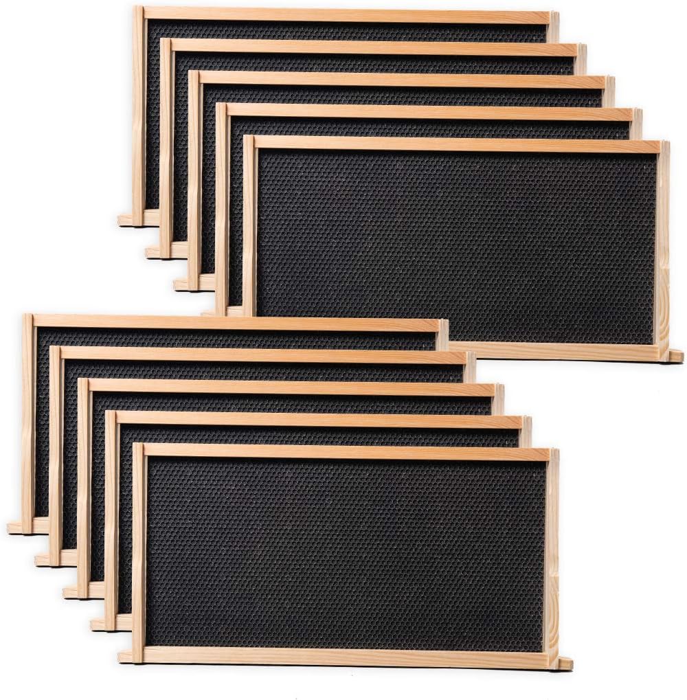 10 Pack Beehive Frames and Wax Foundations