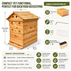 flow Hive Coated with Beeswax  Includes 1 Deep & 1 Medium Boxes with 10 Wooden Frames & Heavy Wax Coated Foundations. Easy Assembly with Predrilled Holes& Screws (Unassembled)